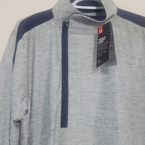Under ARMOUR Womens 1/2 Zip Pullover size M/M gray and navy blue - Picture 4 of 8